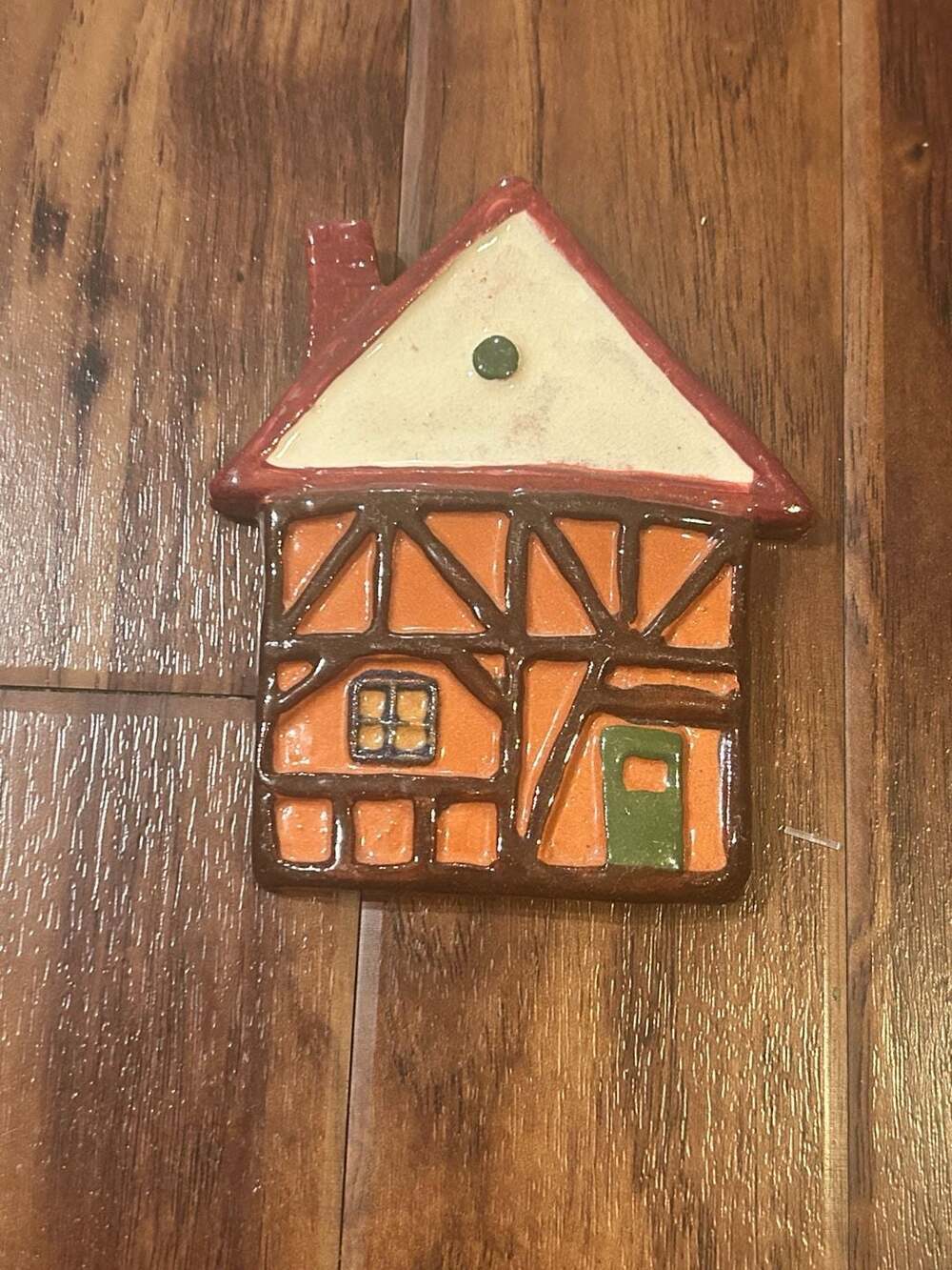 Vintage 1985 Töpferstube Bad Ems German Half-Timbered House Ceramic Wall Plaque